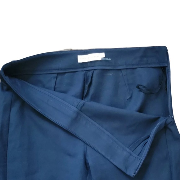 Tory Burch Stretch Side Zip Straight Dress Pants Side Panel Navy 8 - Picture 6 of 6